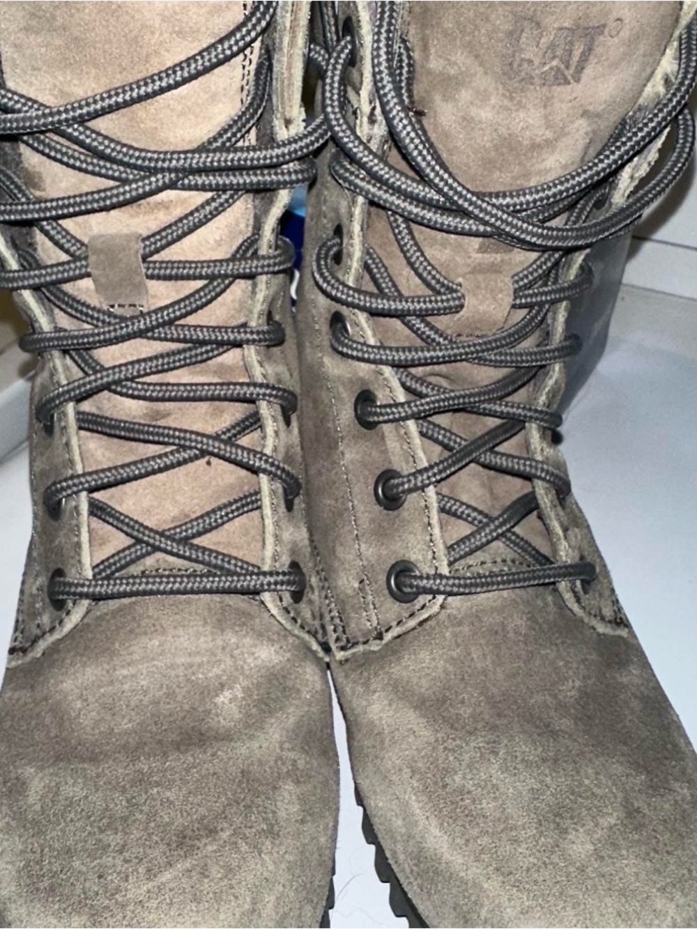 Cat Footwear Women's Alexi Taupe Suede Leather Lace Up Ankle Booties Size 6